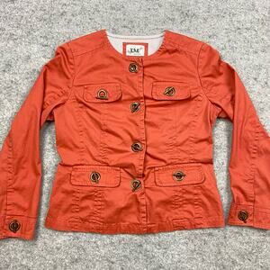 LAL live a little jacket womens M toggle bold statement artsy sailor retro ocean